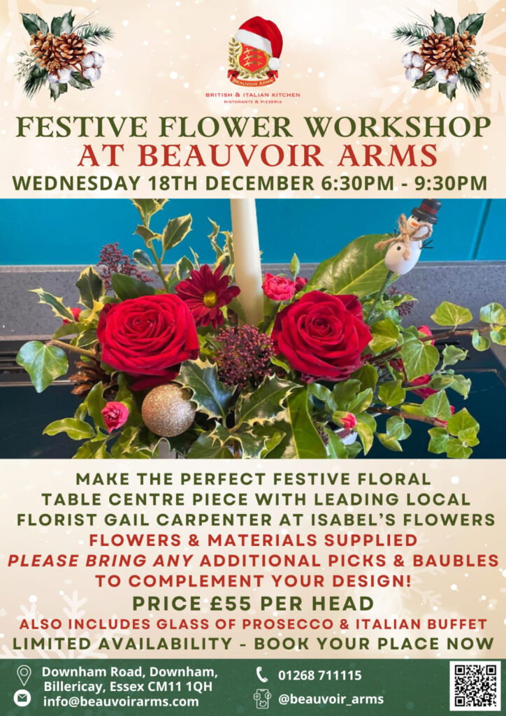 christmas wreath making workshop essex